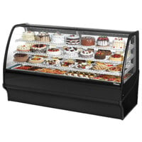 True TDM-R-77-GE/GE-B-W 77 1/4" Curved Glass Black Refrigerated Bakery Display Case