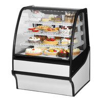 True TDM-R-36-GE/GE-W-W 36 1/4" Curved Glass White Refrigerated Bakery Display Case