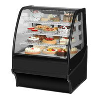 True TDM-R-36-GE/GE-B-W 36 1/4" Curved Glass Black Refrigerated Bakery Display Case