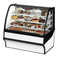 True TDM-R-48-GE/GE-W-W 48 1/4" Curved Glass White Refrigerated Bakery Display Case