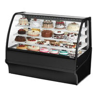 True TDM-R-59-GE/GE-B-W 59 1/4" Curved Glass Black Refrigerated Bakery Display Case