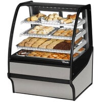 True TDM-DC-36-GE/GE-S-S 36 1/4" Curved Glass Stainless Steel Dry Bakery Display Case with Stainless Steel Interior