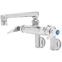 T&S B-0243 Wall Mounted Pantry Faucet with Adjustable Centers, 6" Cast Swing Spout, Eterna Cartridges, and Built-In Stops