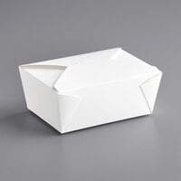 Choice 7 7/8 x 5 1/2" x 3 1/2" White Microwavable Folded Paper #4 Take-Out Container - 160/Case