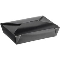 Choice 7 3/4" x 5 1/2" x 2" Black Microwavable Folded Paper #2 Take-Out Container - 200/Case