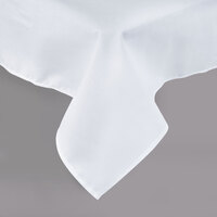 Intedge 54" x 81" Rectangular White Hemmed 65/35 Poly/Cotton Blend Cloth Table Cover