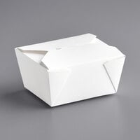 Choice 4 5/8" x 3 1/2" x 2 1/2" White Microwavable Folded Paper #1 Take-Out Container - 450/Case