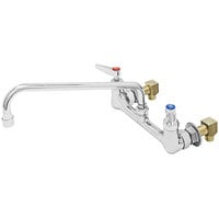 T&S B-0231-CR-EK Wall Mounted Pantry Faucet with 8" Adjustable Centers, 12" Swing Nozzle, Cerama Cartridges, and Installation Kit