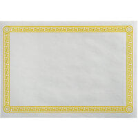 Choice 10 inch x 14 inch Greek Key Gold Placemat - 1000/Case