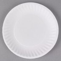 6" White Uncoated Paper Plate - 100/Pack
