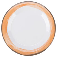 GET WP-9-DW-KNO Kanello 9" Round Diamond White Wide Rim Melamine Plate with Kanello Orange Edge - 24/Case