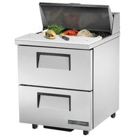 True TSSU-27-8D-2-ADA-HC 27 7/8" ADA Height Refrigerated Sandwich Prep Table with Two Drawers