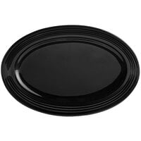 Tuxton CBH-096 Concentrix 9 3/4" x 6 1/2" Black Oval China Platter - 24/Case