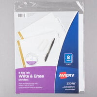 Avery® 23078 Big Tab Write & Erase 8-Tab White Dividers