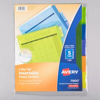 Avery® 11900 Big Tab 5-Tab Insertable Multi-Color Plastic Dividers
