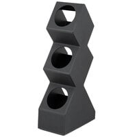Cal-Mil 1016-3 Black 3-Cylinder Vertical Flatware / Condiment Display