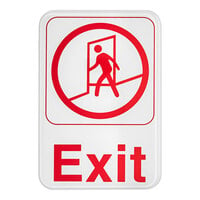 Thunder Group Exit Sign - Red and White, 9" x 6"