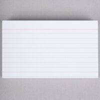 Universal UNV47210 3" x 5" White Ruled Index Card - 100/Pack