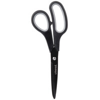 Universal UNV92021 8" Carbon-Coated Industrial Scissors with Black and Gray Straight Handle