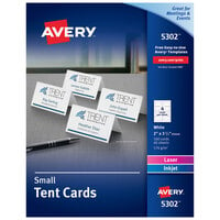 Avery® 5302 2" x 3 1/2" White Small Tent Cards - 160/Box