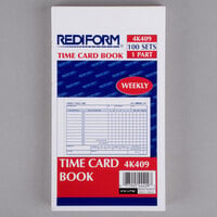Rediform Office 4K409 Weekly Employee Time Card Book - 100 Sheets