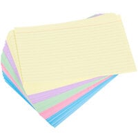 Universal UNV47256 5" x 8" Assorted Color Ruled Index Cards - 100/Pack