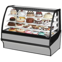 True TDM-R-59-GE/GE-S-W 59 1/4" Curved Glass Stainless Steel Refrigerated Bakery Display Case