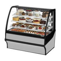 True TDM-R-48-GE/GE-S-W 48 1/4" Curved Glass Stainless Steel Refrigerated Bakery Display Case