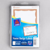 Avery® 5146 2 1/3" x 3 3/8" Printable Self-Adhesive Name Badges with Gold Border - 100/Pack