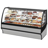 True TDM-R-77-GE/GE-S-W 77 1/4" Curved Glass Stainless Steel Refrigerated Bakery Display Case