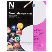 Neenah 91904 8 1/2" x 11" Bright White Pack of 65# Smooth Paper Cardstock - 250 Sheets
