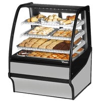 True TDM-DC-36-GE/GE-S-W 36 1/4" Curved Glass Stainless Steel Dry Bakery Display Case