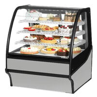 True TDM-R-36-GE/GE-S-W 36 1/4" Curved Glass Stainless Steel Refrigerated Bakery Display Case