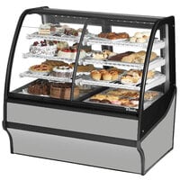 True TDM-DZ-48-GE/GE-S-W 48 1/4" Curved Glass Stainless Steel Dual Zone Refrigerated Bakery Display Case