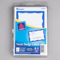 Avery® 5144 2 1/3" x 3 3/8" Printable Self-Adhesive Name Badges with Blue Border - 100/Pack