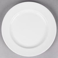 Reserve by Libbey 987659369 Silk 10 1/4" Round Royal Rideau White Wide Rim Porcelain Plate - 12/Case
