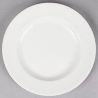 Reserve by Libbey 987659389 Silk 9" Round Royal Rideau White Wide Rim Porcelain Plate - 12/Case