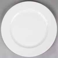 Reserve by Libbey 987659367 Silk 12 1/4" Round Royal Rideau White Wide Rim Porcelain Plate - 12/Case