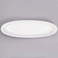 Reserve by Libbey 987659317 Silk 18" x 5 1/2" Oval Royal Rideau White Long Porcelain Tray - 12/Case