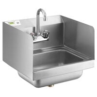 Regency 17" x 15" Wall-Mounted Hand Sink with Gooseneck Faucet and Side Splash
