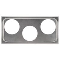 Vollrath 19188 4/3 Size Stainless Steel Adapter Plate with (3) 8 3/8" Holes