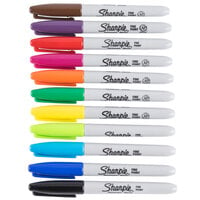 Sharpie 30072 Fine Point Permanent Marker, Color Assortment - 12/Pack