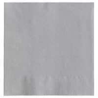 Choice Silver/Gray 2-Ply Beverage / Cocktail Napkin - 250/Pack