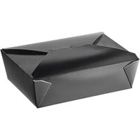 Choice 7 3/4" x 5 1/2" x 2 1/2" Black Microwavable Folded Paper #3 Take-Out Container - 50/Pack