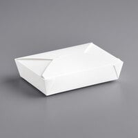 Choice 7 3/4" x 5 1/2" x 2" White Microwavable Folded Paper #2 Take-Out Container - 50/Pack