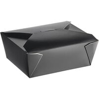 Choice 6" x 4 5/8" x 2 1/2" Black Microwavable Folded Paper #8 Take-Out Container - 50/Pack