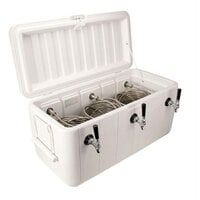 Micro Matic CB103W White 3 Faucet 100 Qt. Insulated Jockey Box with 100 ft. Coils