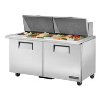 True TSSU-60-24M-B-ST-HC 60 3/8" 2 Door Mega Top Refrigerated Sandwich Prep Table