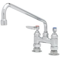 T&S B-0225 Deck Mounted Pantry Faucet with 4" Adjustable Centers, 12" Swing Nozzle, and Eterna Cartridges