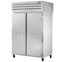 True STA2RPT-2S-2G-HC Spec Series 52 5/8" Solid Front / Glass Back Door Pass-Through Refrigerator with Chrome-Plated Shelves